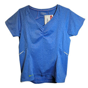 Sugoi Cycling Shirt RPM Jersey Womens Sz Large Blue Short Sleeve Semi-Fitted